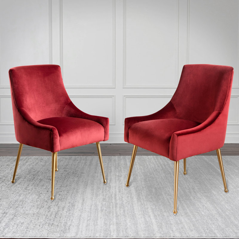 Fauteuil rembourré en velours Cullars, Bourgogne