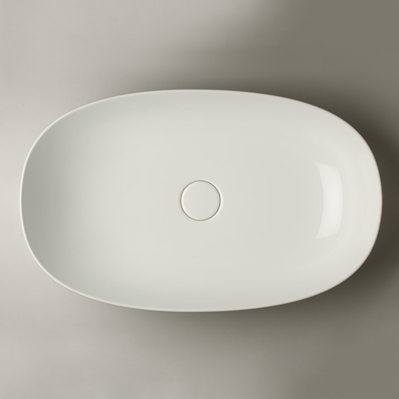 Pod 60.38 - POL04 Vessel Bathroom Sink, Glossy White
