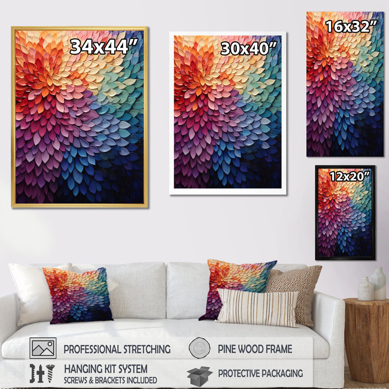 «Lluviana Colorful Forest Harmoney Forest II - Pointillism», reproduction sur toile, H 44 po x l 34 po x P 1,5 po