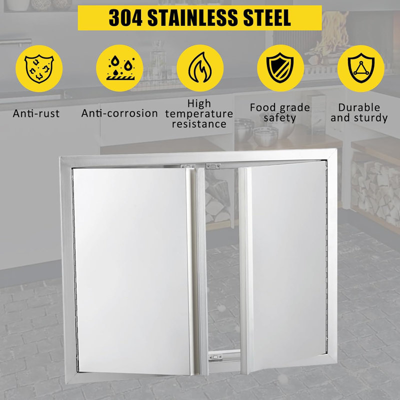 304 Stainless Steel Single Bbq Access Door With Vents