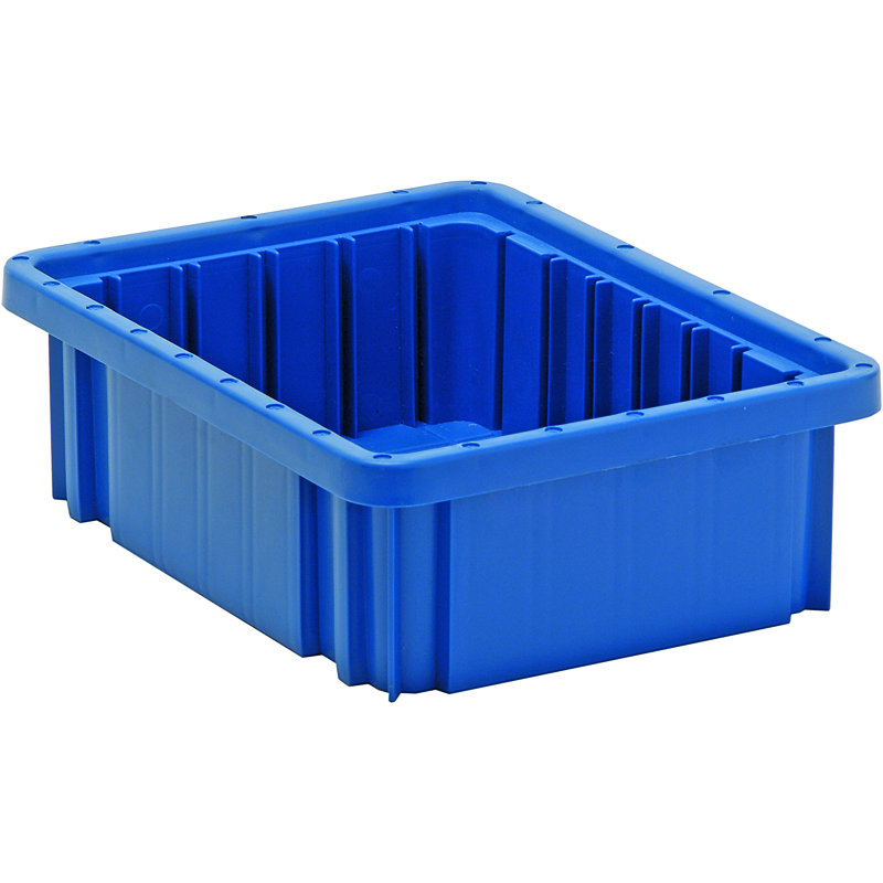 Dividable Grid Container, Blue, 5" H x 8.25" W x 11.88" D