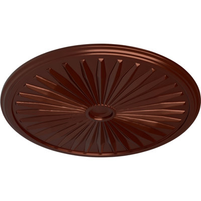 Médaillon de plafond Endurathane Leandros, DE 33 1/8 po x P 3 1/2 po x P 1 3/8 po (convient aux auvents jusqu'à 5 po), fini cuivre antique peint à la main