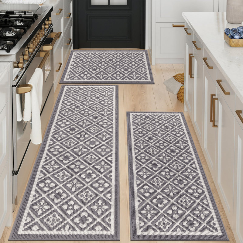 Machine Washable Non-Slip Kitchen Mat, Gray