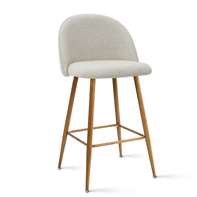 26“  Set of 2  Benoni Upholstered Counter Stools, Oatmeal