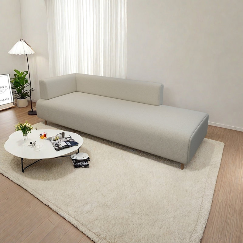 Luxueuse chaise longue moderne et éponge, Orienté à gauche (vu de face), Chenille beige