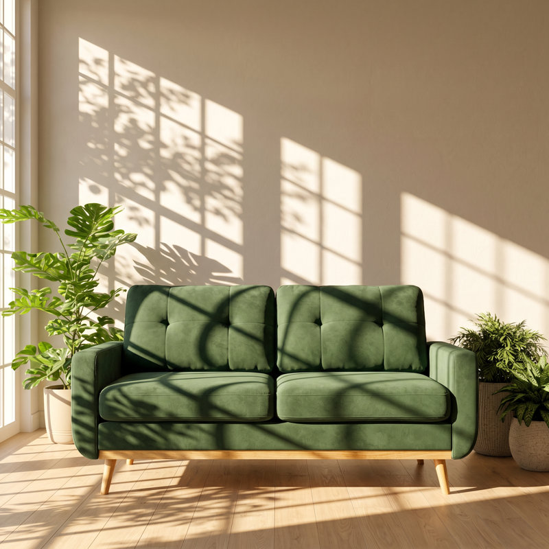 Canapé rembourré en polyester capitonné l 29,9 po x P 67,7 po x H 34,6 po Engage