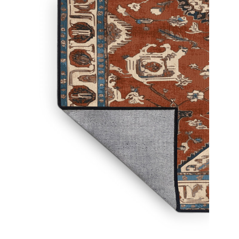 Tapis brun lavable à la machine, Circulaire 5 pi x 5 pi