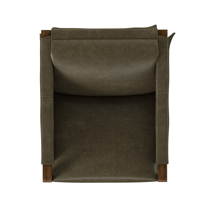 Karin 27" Wide Armchair, Dulane Moss Genuine Leather, Brown