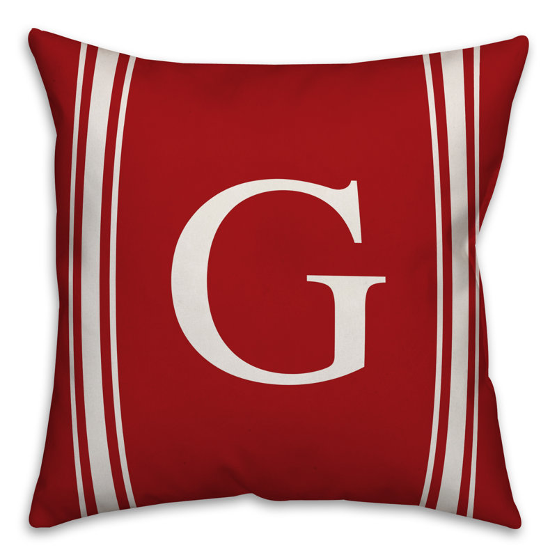 Striped Throw Pillow, G, Red