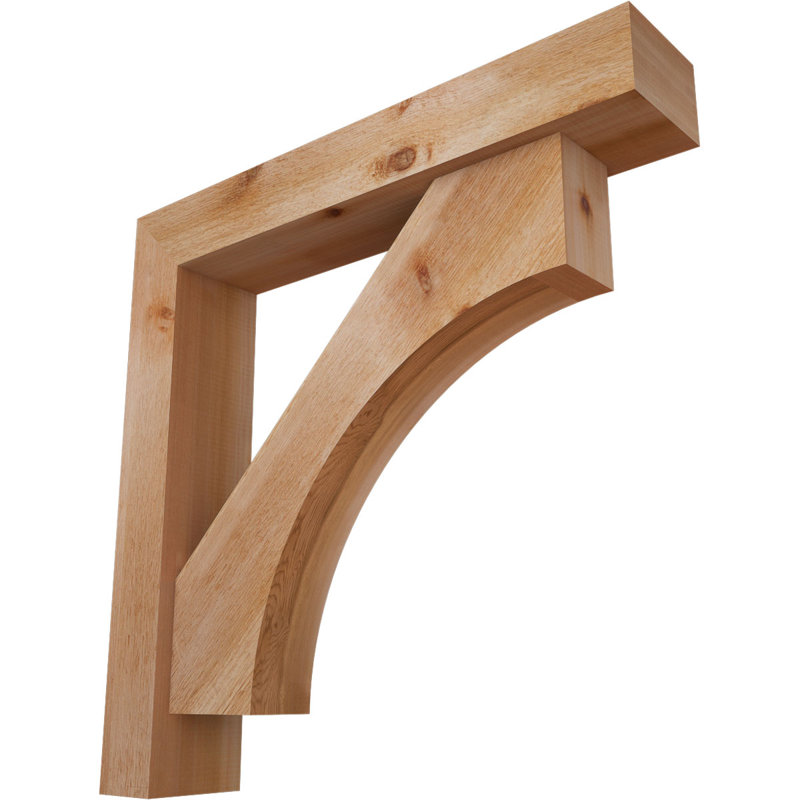 Westlake Block Bracket w/ Offset Brace, 32 x 32, 6"W Western Red Cedar (Rough Sawn)