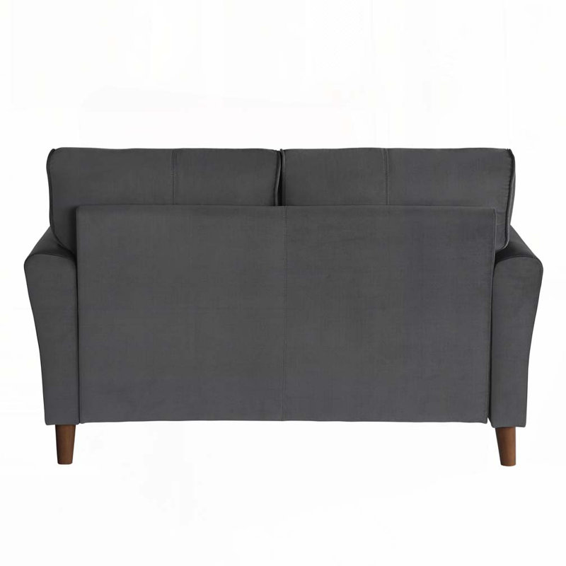 Causeuse en tissu d'ameublement en velours, Gris
