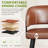 Mid-Century Modern Dining Chairs, Faux Leather Upholstered with Arms, Water-Resistant and Metal Legs-124571350-124571359