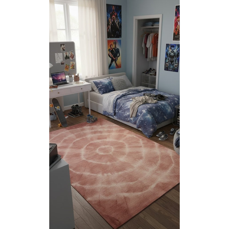 Rectangle Selliah Rust Tie-Dye 5X8 Hand-Tufted Modern Rug