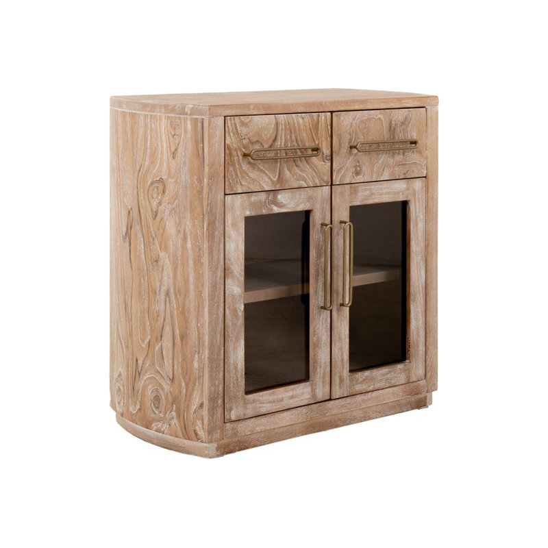 Balam 2 Drawer & 2 Glass Door Server, Light Brown