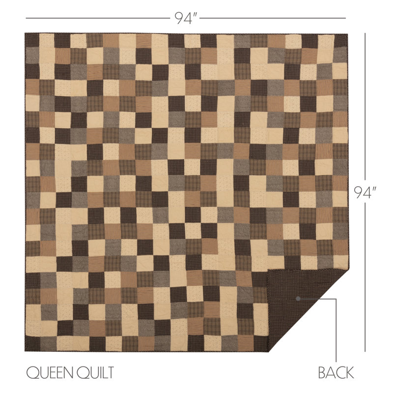 Kettle Grove Cotton Patchwork Quilt, Queen Quilt