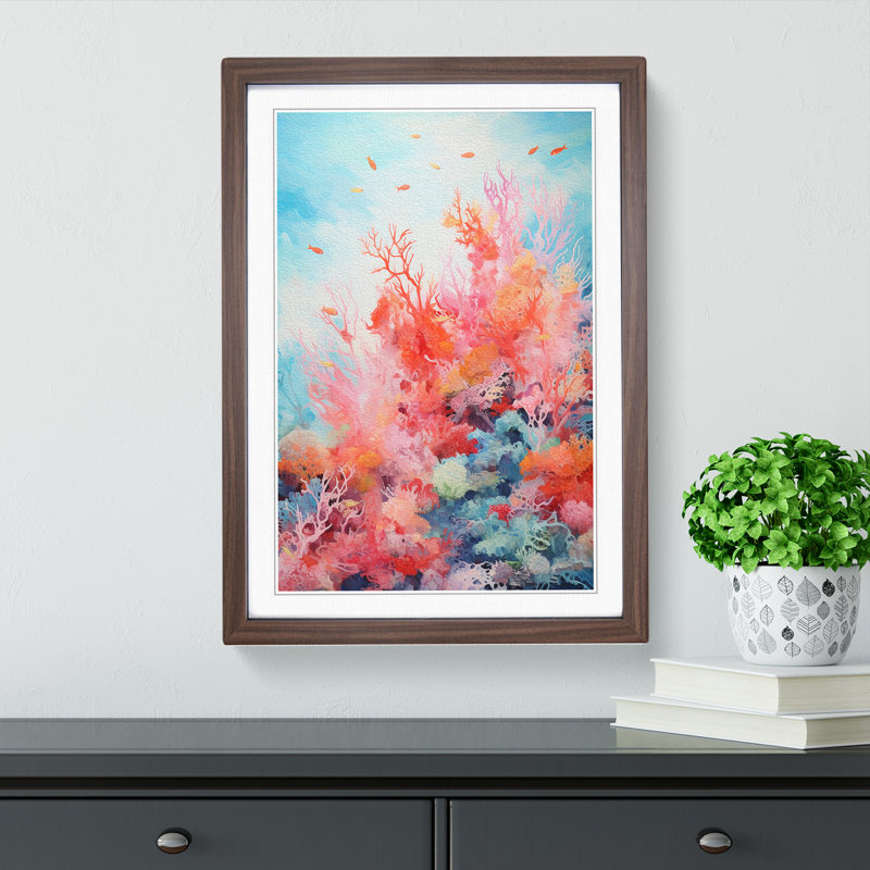 Single Picture Frame Print on Wood, 34cm H x 25cm W, Walnut Framed