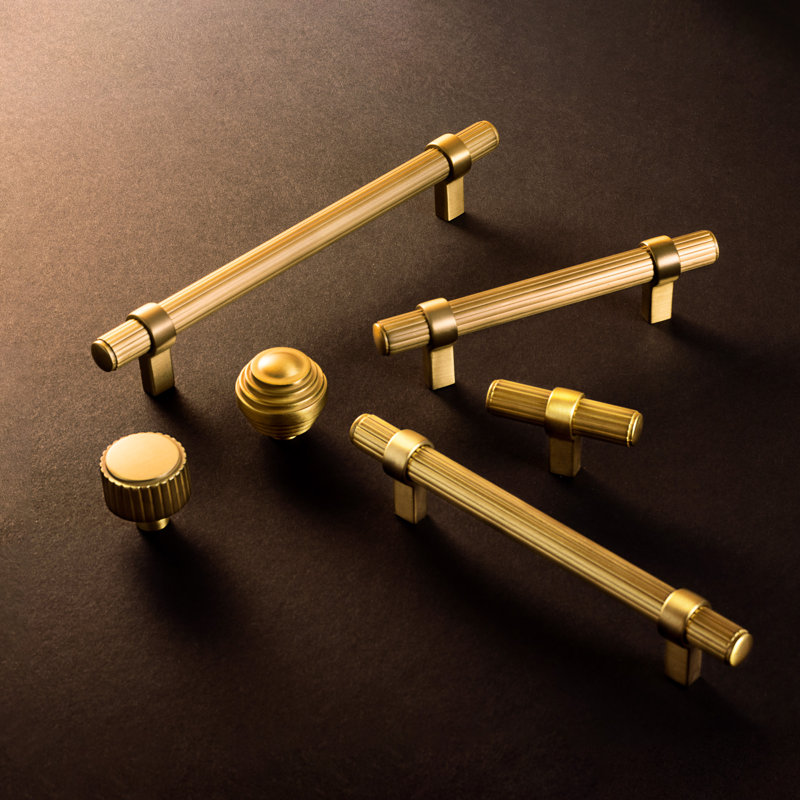Sinclaire Collection Knob 1-1/4 Inch Diameter, Brushed Golden Brass