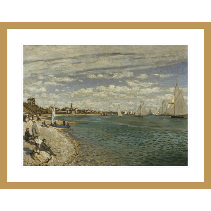 «Regatta at Sainte-Adresse» par Claude Monet, impression giclée encadrée, H 23,44 po x l 29,5 po