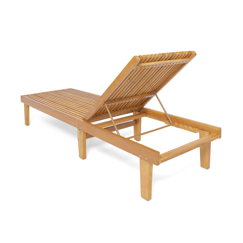 NADINE PATIO CHAISE LOUNGE CHAIR WITH CUSION, Natural