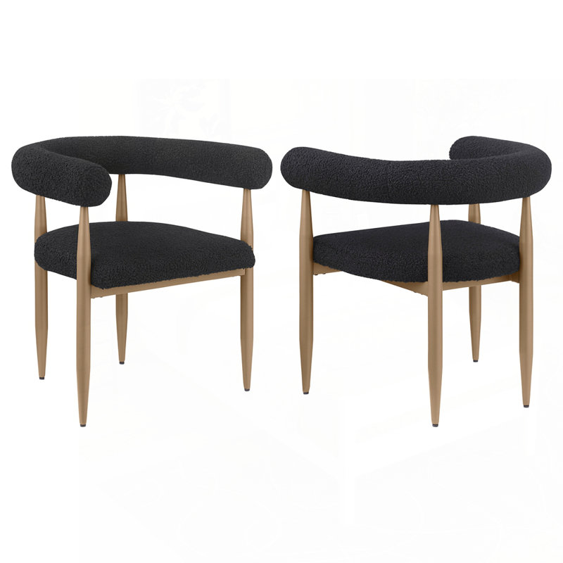 Ensemble de 2 fauteuils en velours luxueux pour une expérience culinaire élégante, Noir
