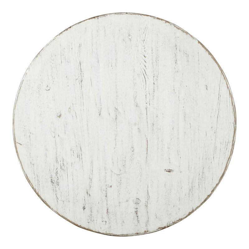 Solid Wood End Table, Off White