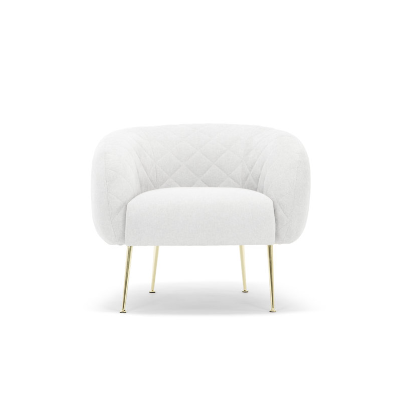 Fauteuil en polyester 33 po de large, Velours gris clair