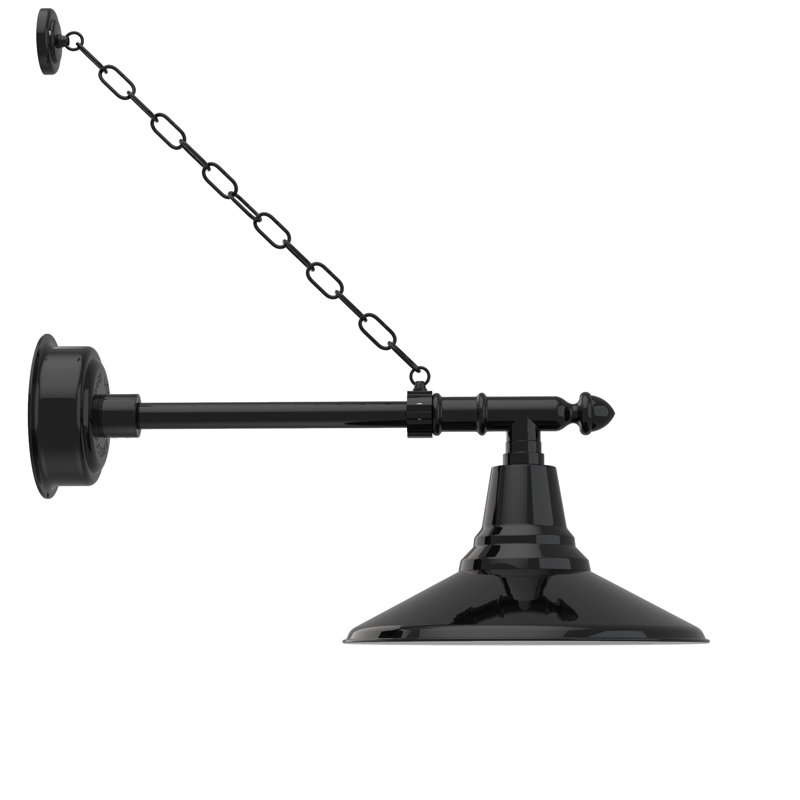 Luminaire de grange d'extérieur à DEL intégré H 15,875 po Albali, H 11 po x l 14 po x P 28 po, Noir
