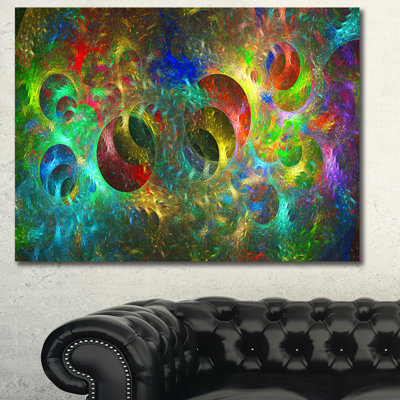 « multi-multicolore circles », impression sur toile tendue