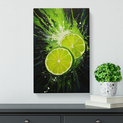 Lime Fruit Contemporary - Wrapped Canvas
