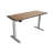 Skyscraper Electric Height Adjustable Standing Desk, Dual Motor and Digital Control with Memory, 60x24, Walnut Block Top with Brushed Silver Frame-843439817