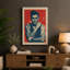 Tattooed Portrait, Red Ground Retro - Wrapped Canvas-821368676-821368682