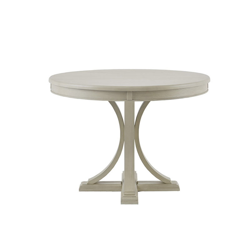 Table de salle à manger ronde 44 po, finition classique en bois massif pour salle à manger