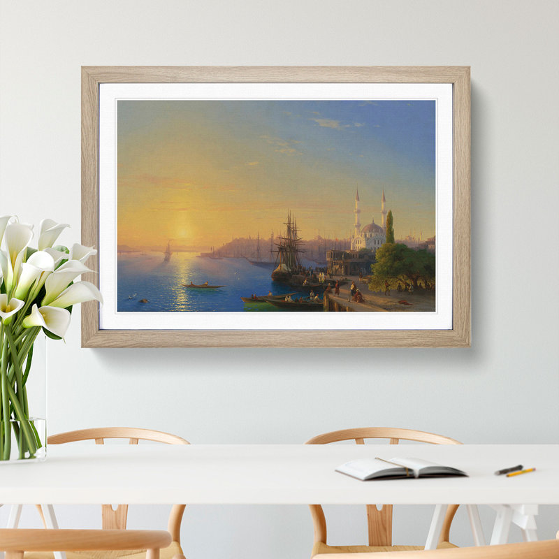 View of Constantinople by Ivan Aivazovsky - Picture Frame Painting, Oak, 36cm H x 48cm W x 2cm D
