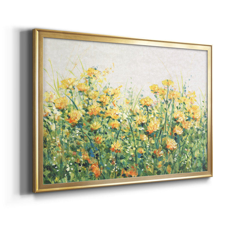 Garden in Bloom III - ensemble de 2 peintures encadrées, H 24,5 po x l 37 po x P 1 po, Or