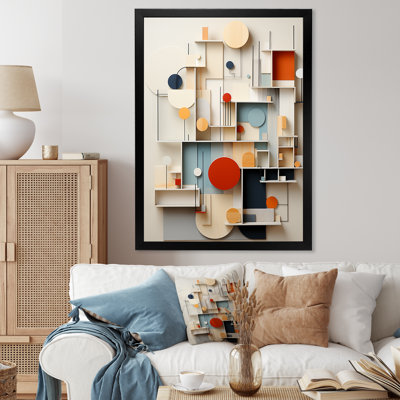 Abstract Geometric White And Blue Essential Forms - Abstract Geometric Wall Decor