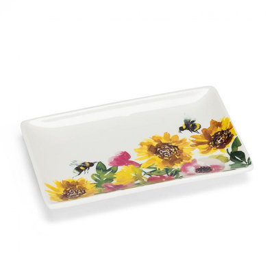Sunflowers & Bees Rectangle Plate