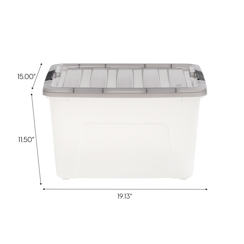 54 Qt./13.5 Gal. Plastic Storage Box with Latching Lid in Clear, 11.5" H x 15" W x 19.125" D, 40