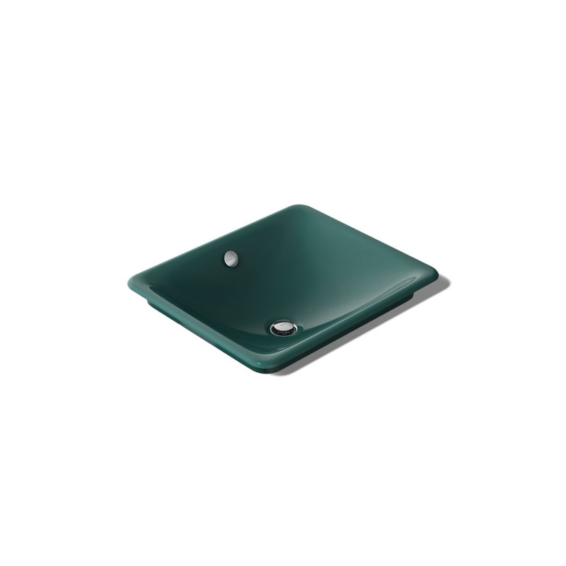 Iron Plains 18-1/2 In. Rectangular Vessel Bathroom Sink, Teal