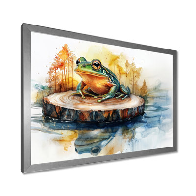 Grenouille sur glissade Gardian du lac II - impressions sur toile de grenouille
