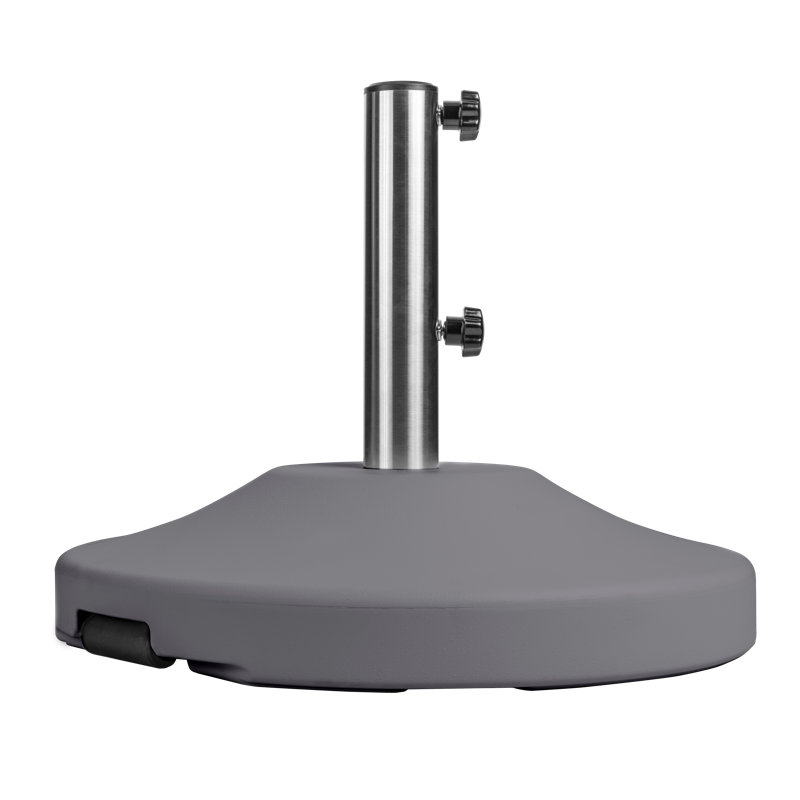 US Weight 80 lbs. Prefilled Concrete Round Outdoor Free Standing Patio Umbrella Base in Gray, Gray
