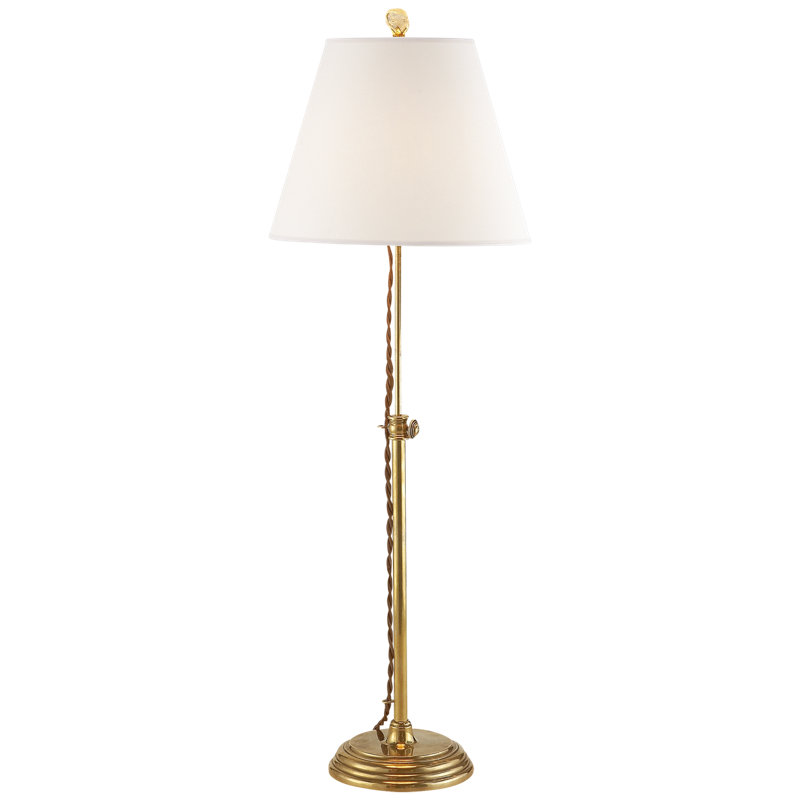 Suzanne Kasler Wyatt Accent Lamp, Hand-Rubbed Antique Brass, Fabric