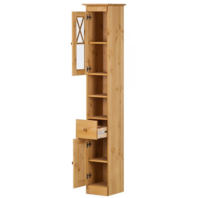 Vernita Solid Wood Freestanding Linen Cabinet