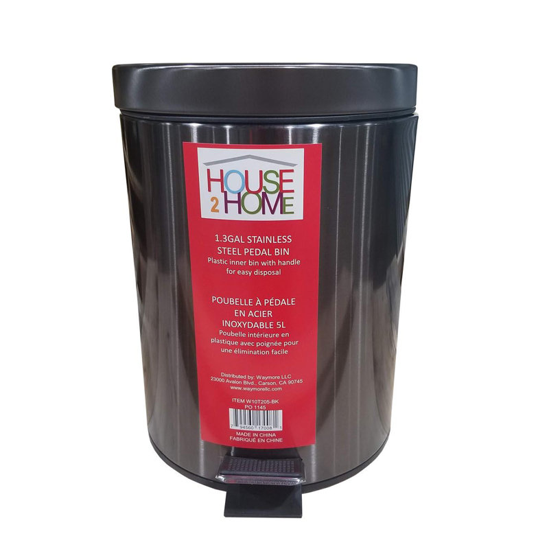 Poubelle à pédale en acier inoxydable 5 L House 2 Home, Bronze industriel