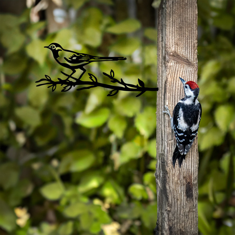 Hand-Painted Decorative Garden Object, 19.7 x 7.9 inches | Durable 100% Metal Construction, Thickness: 0.06 inches | Elegant Black Finish, No Assembly Required | Unique Color Variations for Personalized Garden Décor