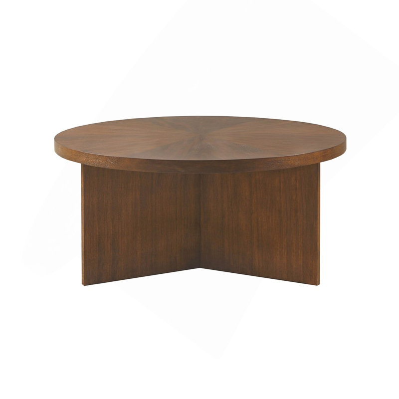 1 table basse ronde ci-dessous brun