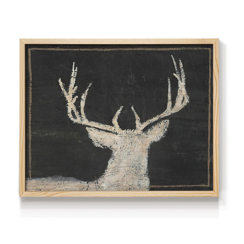 Brow Tine Deer II -Framed Print - Restickable, H 8 po x l 10 po, Naturel