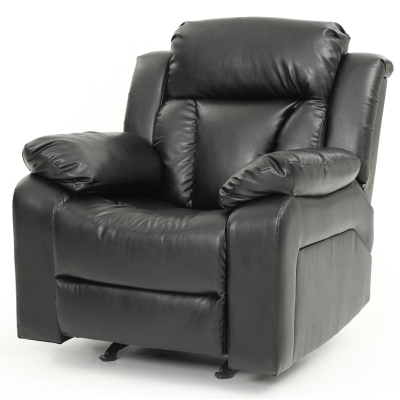 Élégant fauteuil inclinable rembourré avec accoudoirs, Noir