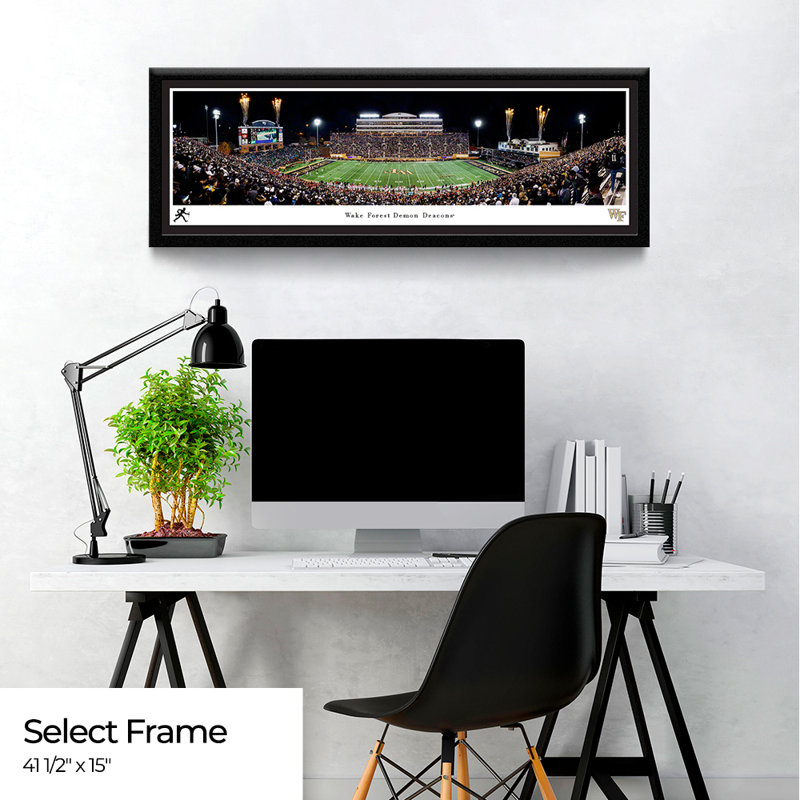 Imprimé de football Wake Forest, H 15 po x l 41,5 po x P 0,88 po, Cadre simple noir, Oui