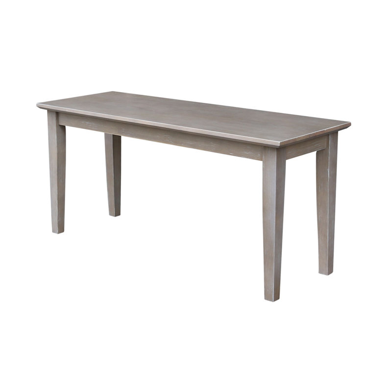 Banc en bois massif Bethanni, Taupe-gris délavé