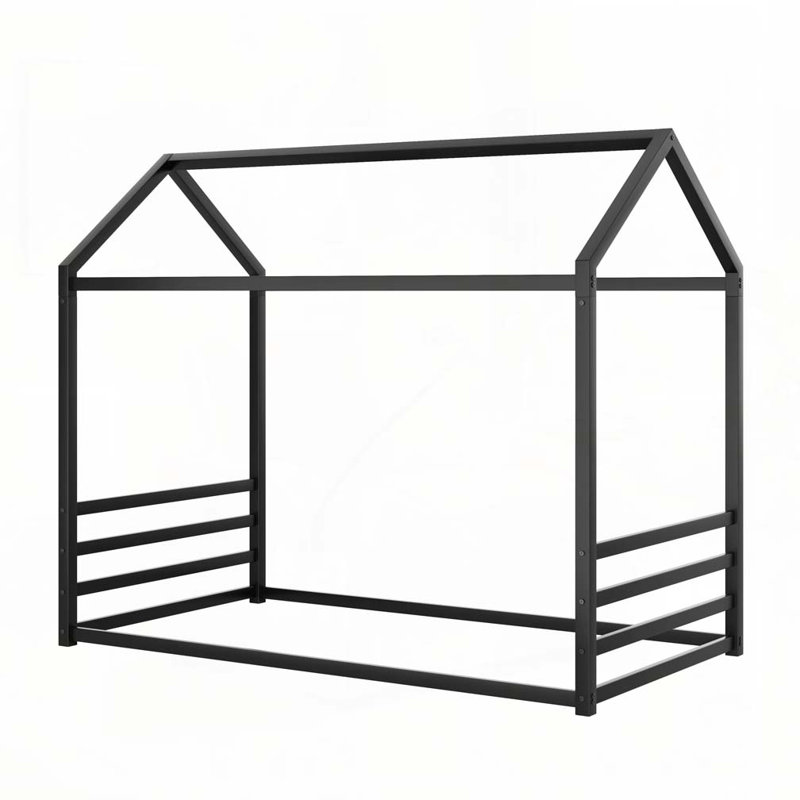 Structure de lit en métal Montessori, Lit simple, Blanc